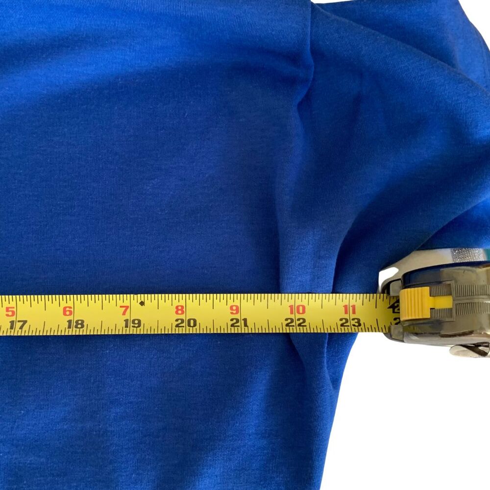 Oversized Royal Blue Tee Soft Knit Layered Sleeves Minimal Vibe (M) - Picture 6 of 7